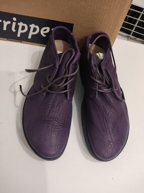 Trippen Men’s Purple Leather Lace-Up Shoes Size 7.5 Made In GERMANY
